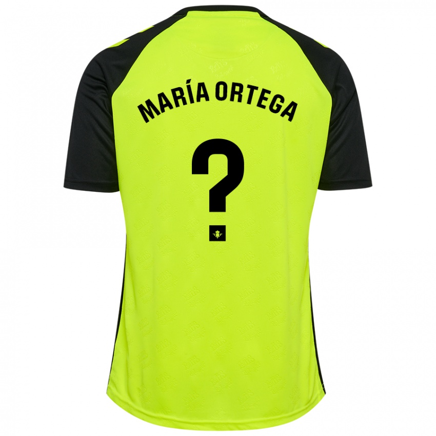 Dame José María Ortega #0 Fluorescerende Gul Svart Bortetrøye Drakt Trøye 2024/25 Skjorter T-Skjorte