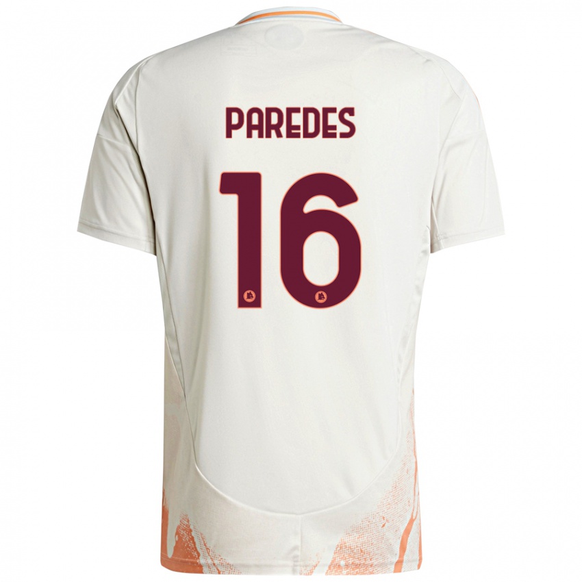 Barn Leandro Paredes #16 Kremhvit Oransje Bortetrøye Drakt Trøye 2024/25 Skjorter T-Skjorte