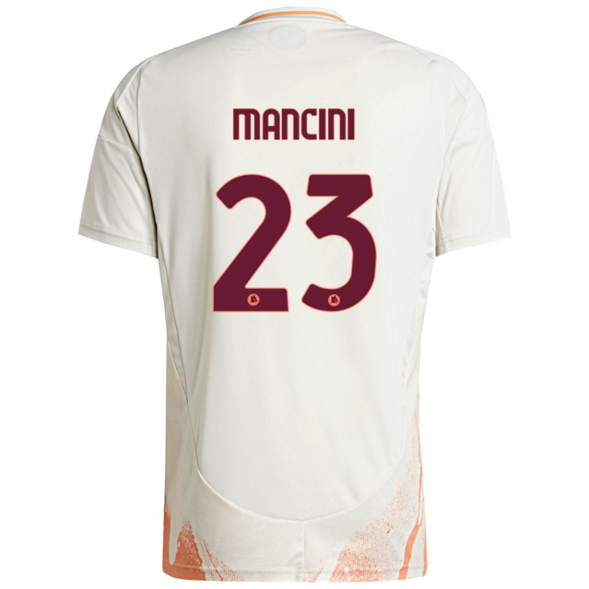 Barn Gianluca Mancini #23 Kremhvit Oransje Bortetrøye Drakt Trøye 2024/25 Skjorter T-Skjorte