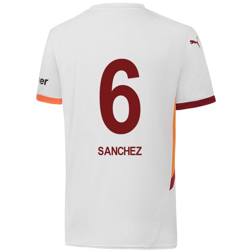 Barn Davinson Sanchez #6 Hvit Gul Rød Bortetrøye Drakt Trøye 2024/25 Skjorter T-Skjorte