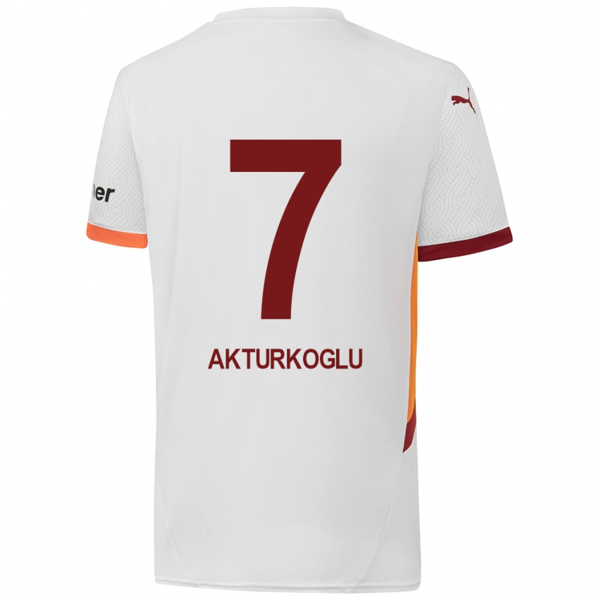 Barn Kerem Aktürkoğlu #7 Hvit Gul Rød Bortetrøye Drakt Trøye 2024/25 Skjorter T-Skjorte