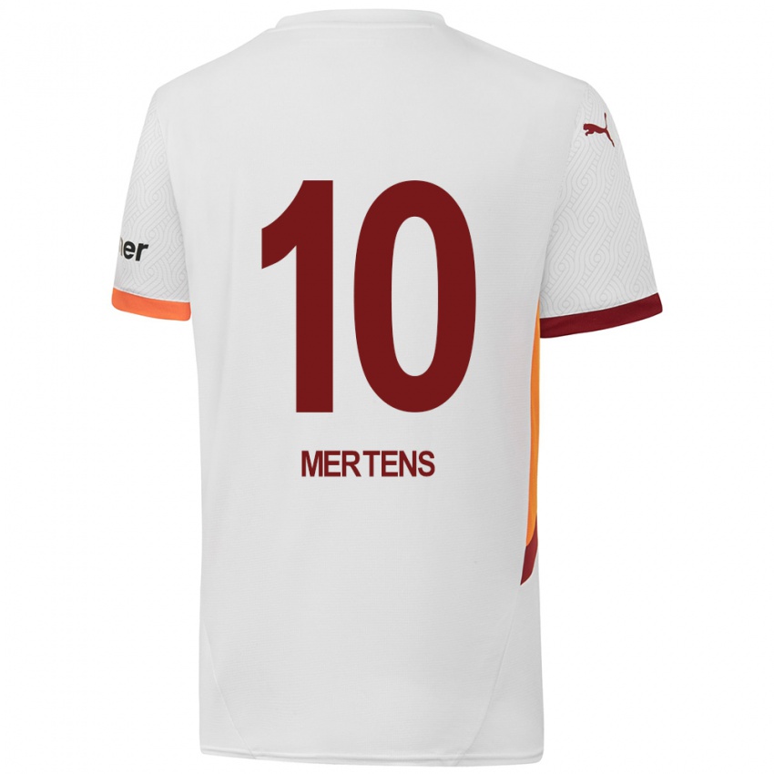 Barn Dries Mertens #10 Hvit Gul Rød Bortetrøye Drakt Trøye 2024/25 Skjorter T-Skjorte