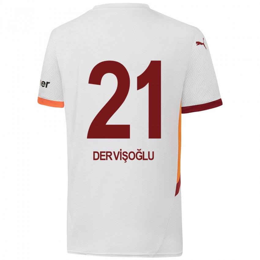 Barn Halil Dervişoğlu #21 Hvit Gul Rød Bortetrøye Drakt Trøye 2024/25 Skjorter T-Skjorte