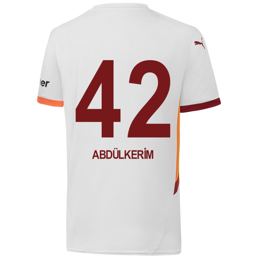 Barn Abdülkerim Bardakcı #42 Hvit Gul Rød Bortetrøye Drakt Trøye 2024/25 Skjorter T-Skjorte