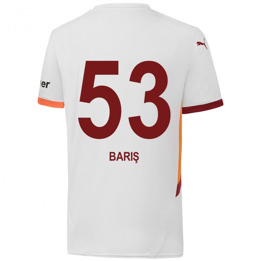 Barn Barış Alper Yılmaz #53 Hvit Gul Rød Bortetrøye Drakt Trøye 2024/25 Skjorter T-Skjorte