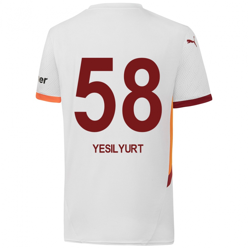 Barn Ali Yeşilyurt #58 Hvit Gul Rød Bortetrøye Drakt Trøye 2024/25 Skjorter T-Skjorte