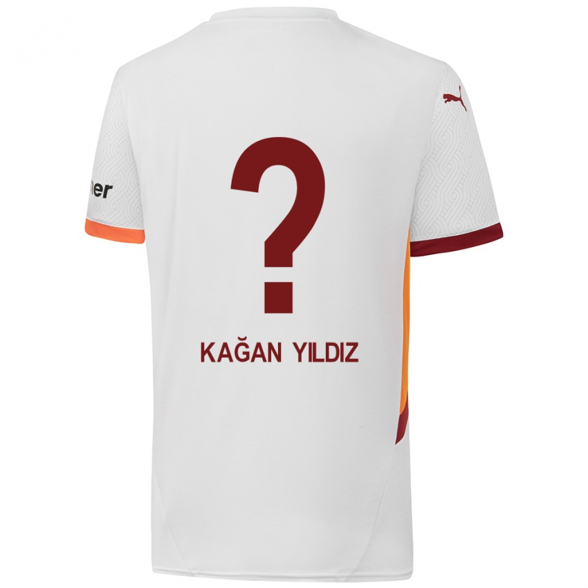 Barn Onur Kağan Yıldız #0 Hvit Gul Rød Bortetrøye Drakt Trøye 2024/25 Skjorter T-Skjorte