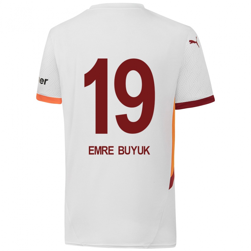 Barn Enes Emre Büyük #19 Hvit Gul Rød Bortetrøye Drakt Trøye 2024/25 Skjorter T-Skjorte