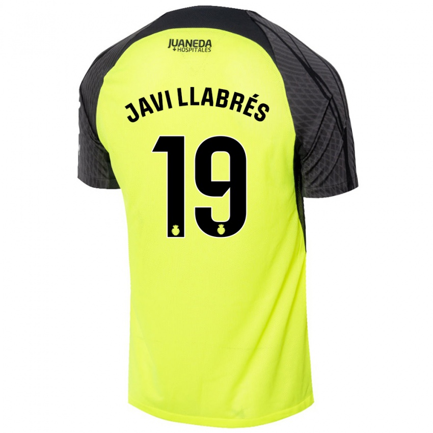 Barn Javi Llabrés #19 Fluorescerende Grønn Svart Bortetrøye Drakt Trøye 2024/25 Skjorter T-Skjorte