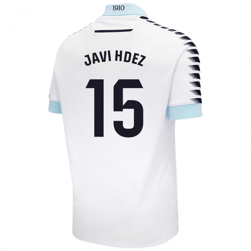 Barn Javi Hernández #15 Hvit Blå Bortetrøye Drakt Trøye 2024/25 Skjorter T-Skjorte