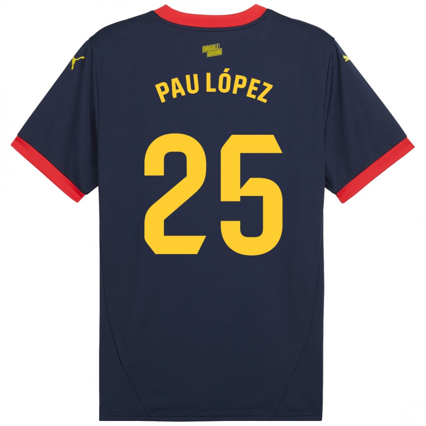 Barn Pau Lopez #25 Marine Rød Bortetrøye Drakt Trøye 2024/25 Skjorter T-Skjorte