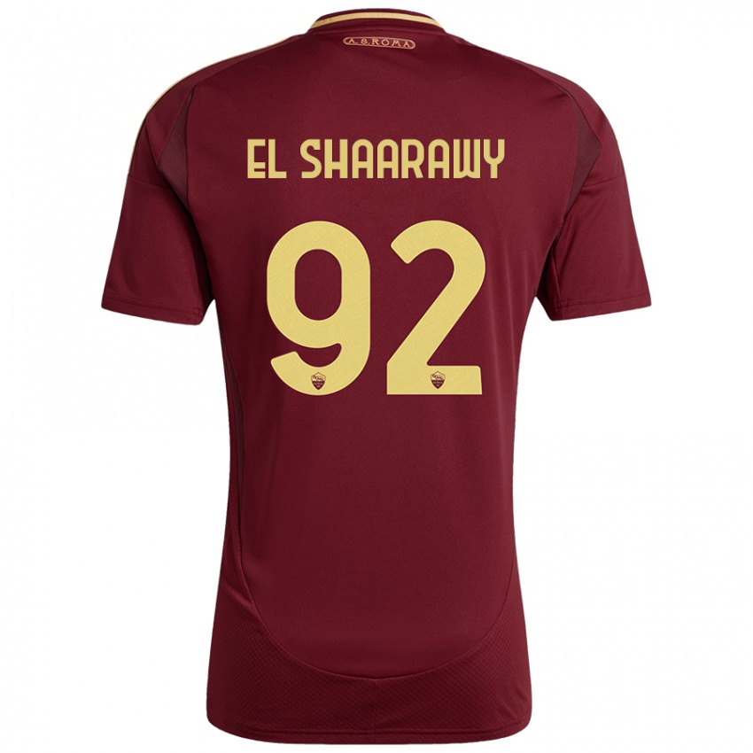 Mann Stephan El Shaarawy #92 Rødt Brunt Gull Hjemmetrøye Drakt Trøye 2024/25 Skjorter T-Skjorte