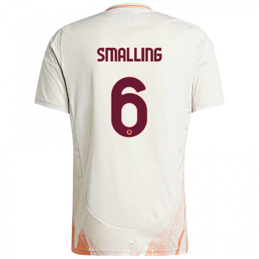 Mann Chris Smalling #6 Kremhvit Oransje Bortetrøye Drakt Trøye 2024/25 Skjorter T-Skjorte