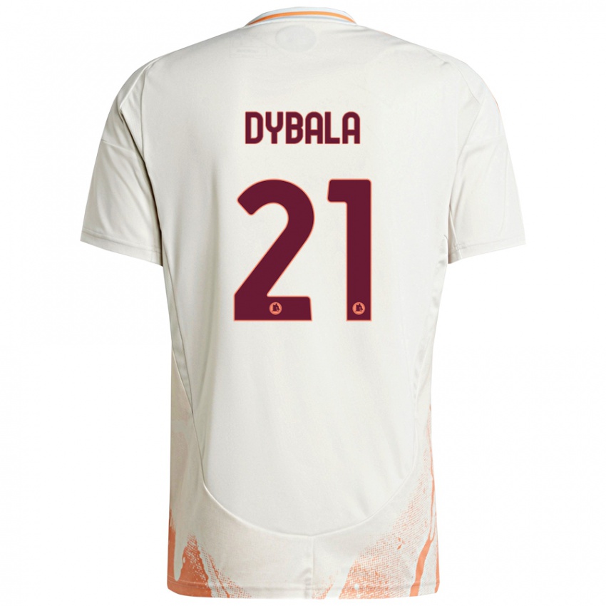 Mann Paulo Dybala #21 Kremhvit Oransje Bortetrøye Drakt Trøye 2024/25 Skjorter T-Skjorte