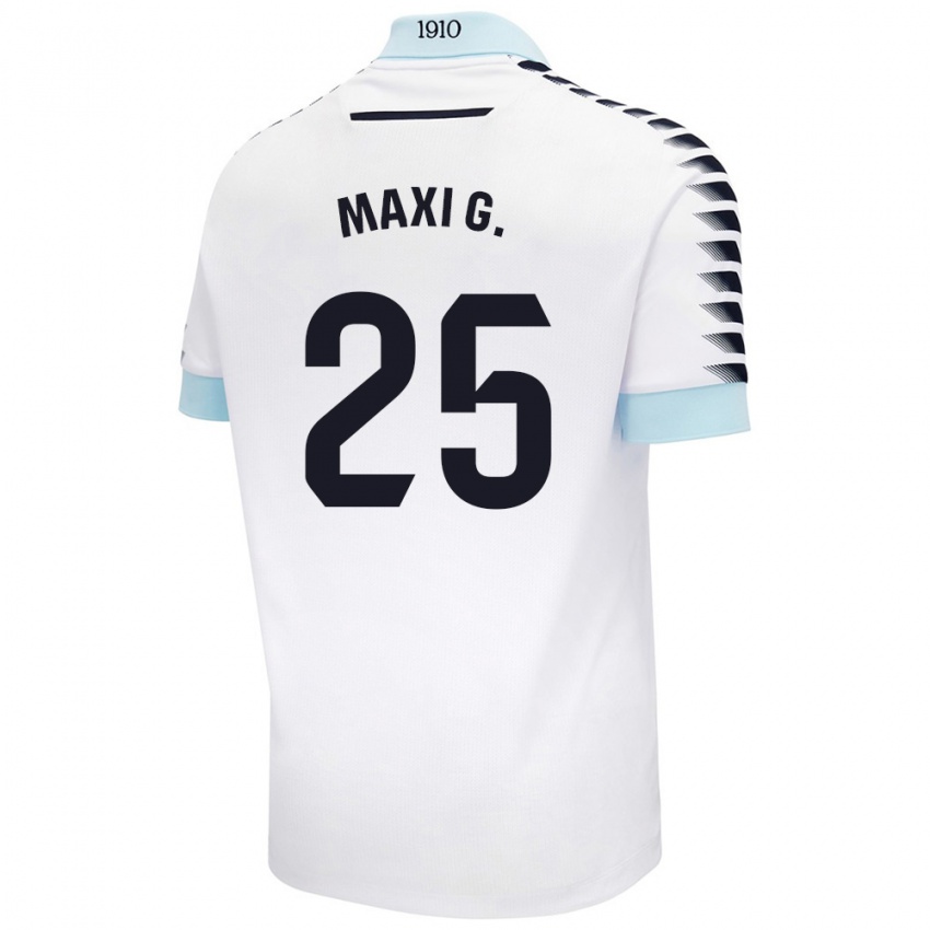 Mann Maxi Gómez #25 Hvit Blå Bortetrøye Drakt Trøye 2024/25 Skjorter T-Skjorte