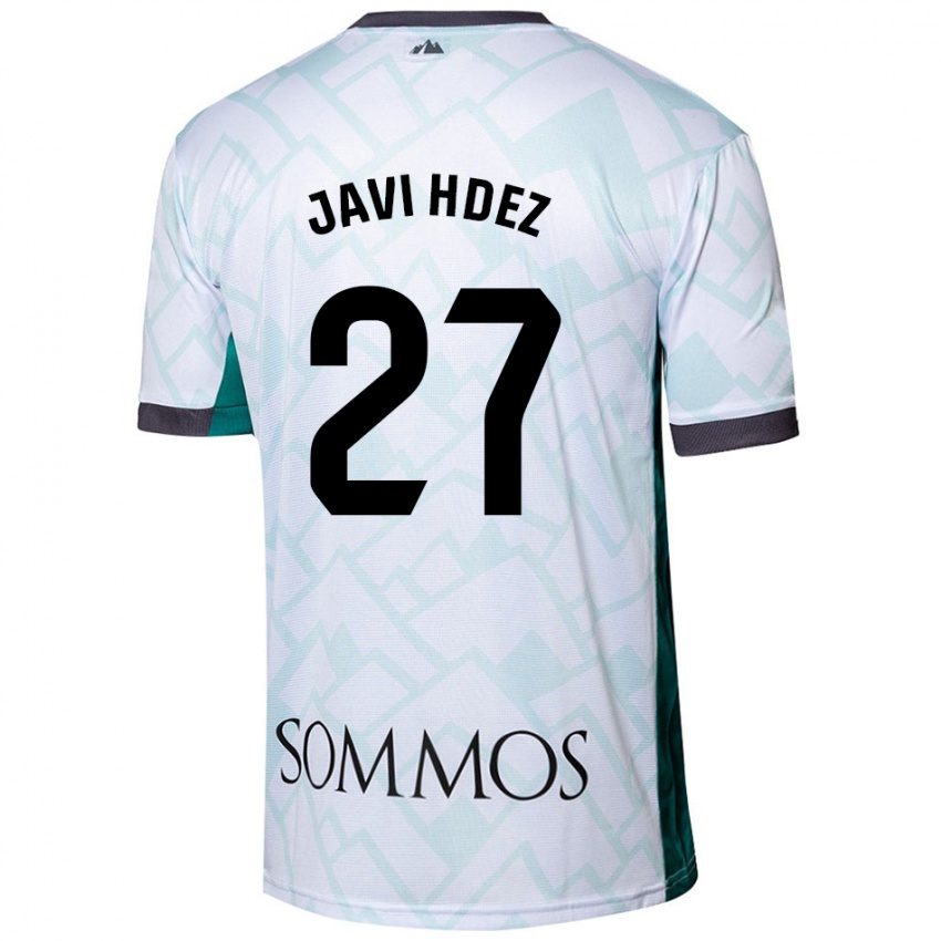 Mann Javi Hernández #27 Hvit Grønn Bortetrøye Drakt Trøye 2024/25 Skjorter T-Skjorte