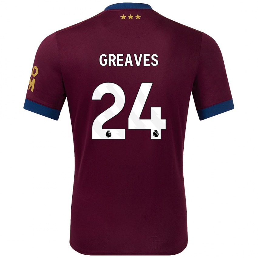 Mann Jacob Greaves #24 Brun Bortetrøye Drakt Trøye 2024/25 Skjorter T-Skjorte