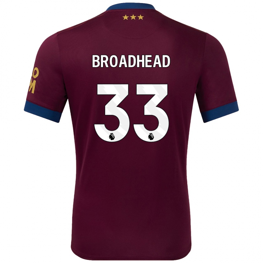 Mann Nathan Broadhead #33 Brun Bortetrøye Drakt Trøye 2024/25 Skjorter T-Skjorte