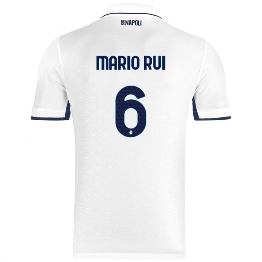 Dame Mario Rui #6 Hvit Kongeblå Bortetrøye Drakt Trøye 2024/25 Skjorter T-Skjorte