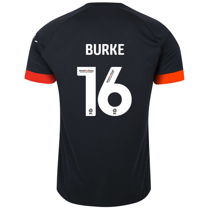 Dame Reece Burke #16 Svart Oransje Bortetrøye Drakt Trøye 2024/25 Skjorter T-Skjorte