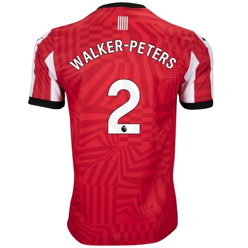 Barn Kyle Walker-Peters #2 Rød Hvit Hjemmetrøye Drakt Trøye 2024/25 Skjorter T-Skjorte