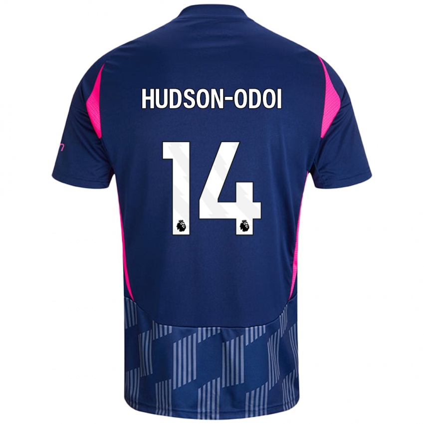 Barn Callum Hudson-Odoi #14 Kongeblå Rosa Bortetrøye Drakt Trøye 2024/25 Skjorter T-Skjorte