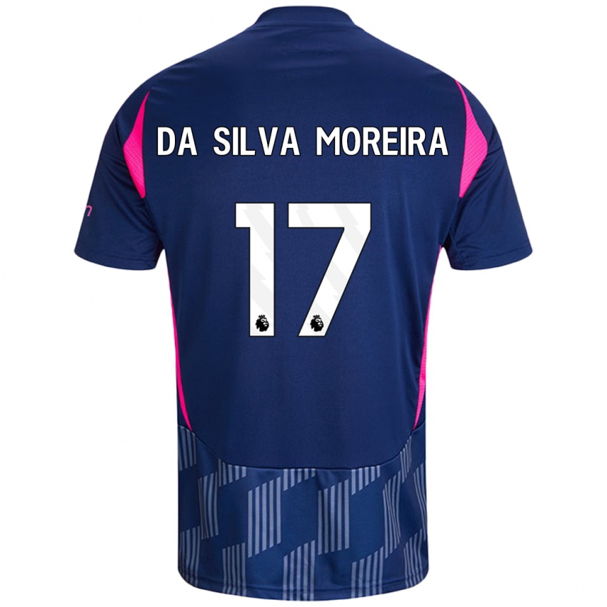 Barn Eric Da Silva Moreira #17 Kongeblå Rosa Bortetrøye Drakt Trøye 2024/25 Skjorter T-Skjorte