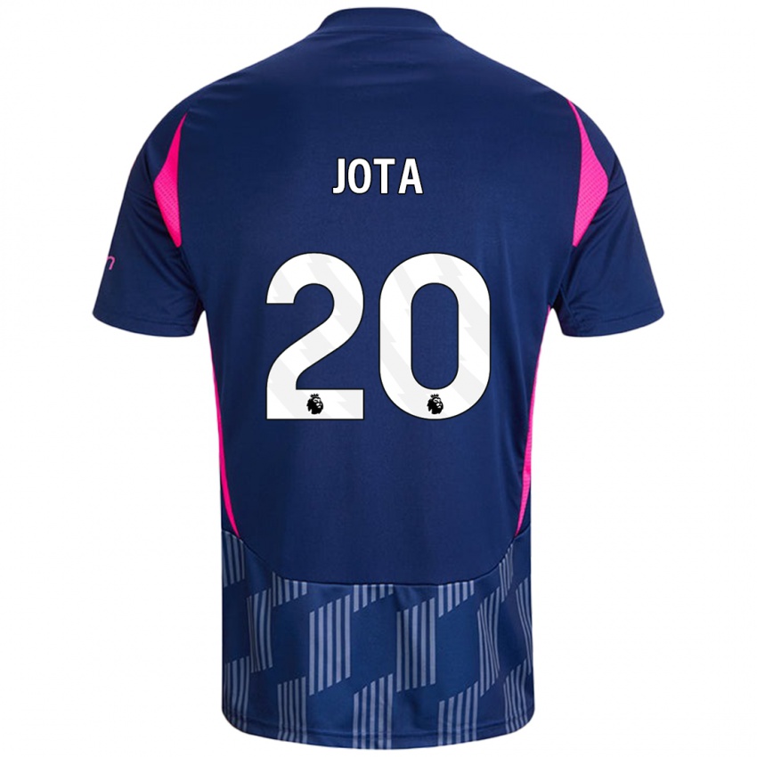 Barn Jota Silva #20 Kongeblå Rosa Bortetrøye Drakt Trøye 2024/25 Skjorter T-Skjorte