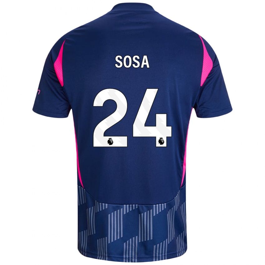 Barn Ramón Sosa #24 Kongeblå Rosa Bortetrøye Drakt Trøye 2024/25 Skjorter T-Skjorte