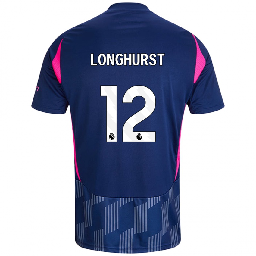 Barn Kate Longhurst #12 Kongeblå Rosa Bortetrøye Drakt Trøye 2024/25 Skjorter T-Skjorte