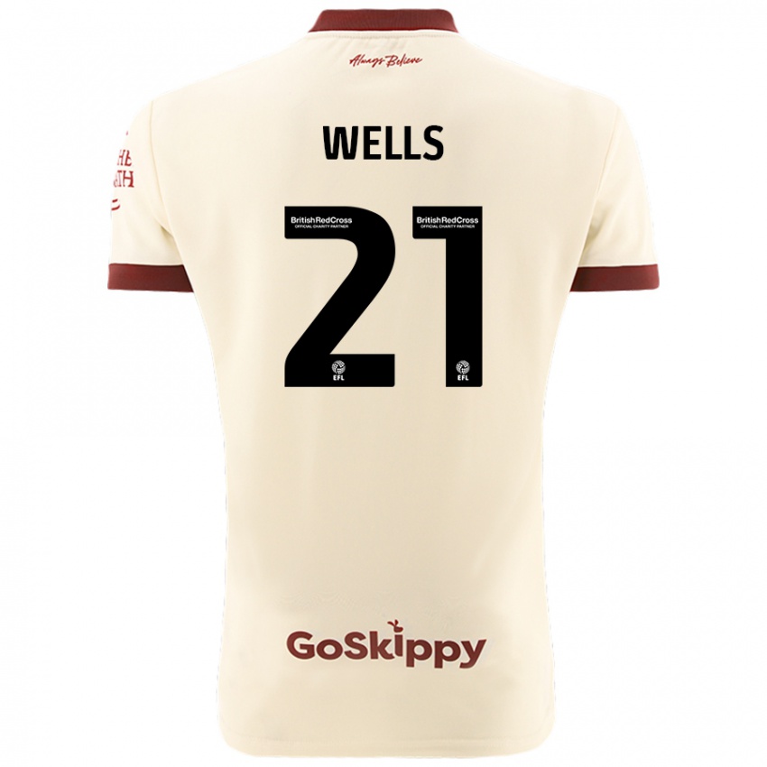 Barn Nahki Wells #21 Kremhvit Bortetrøye Drakt Trøye 2024/25 Skjorter T-Skjorte