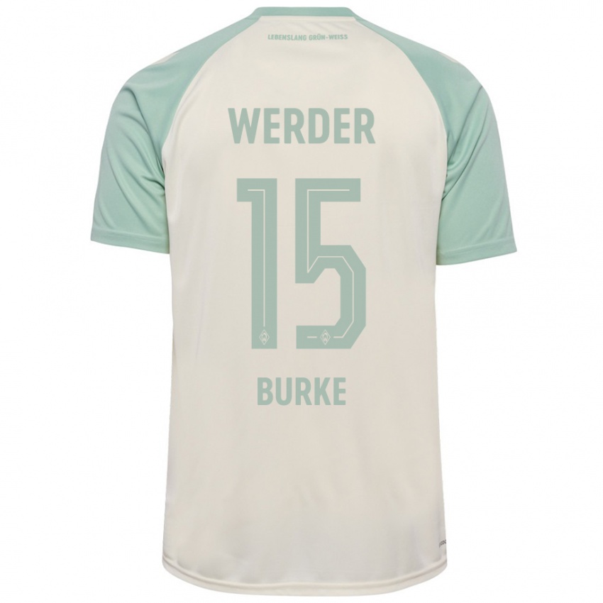 Barn Oliver Burke #15 Off-White Lysegrønn Bortetrøye Drakt Trøye 2024/25 Skjorter T-Skjorte