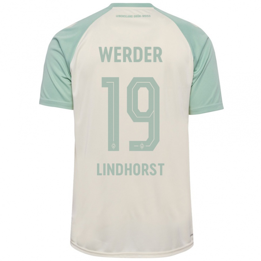 Barn Jerrit Lindhorst #19 Off-White Lysegrønn Bortetrøye Drakt Trøye 2024/25 Skjorter T-Skjorte