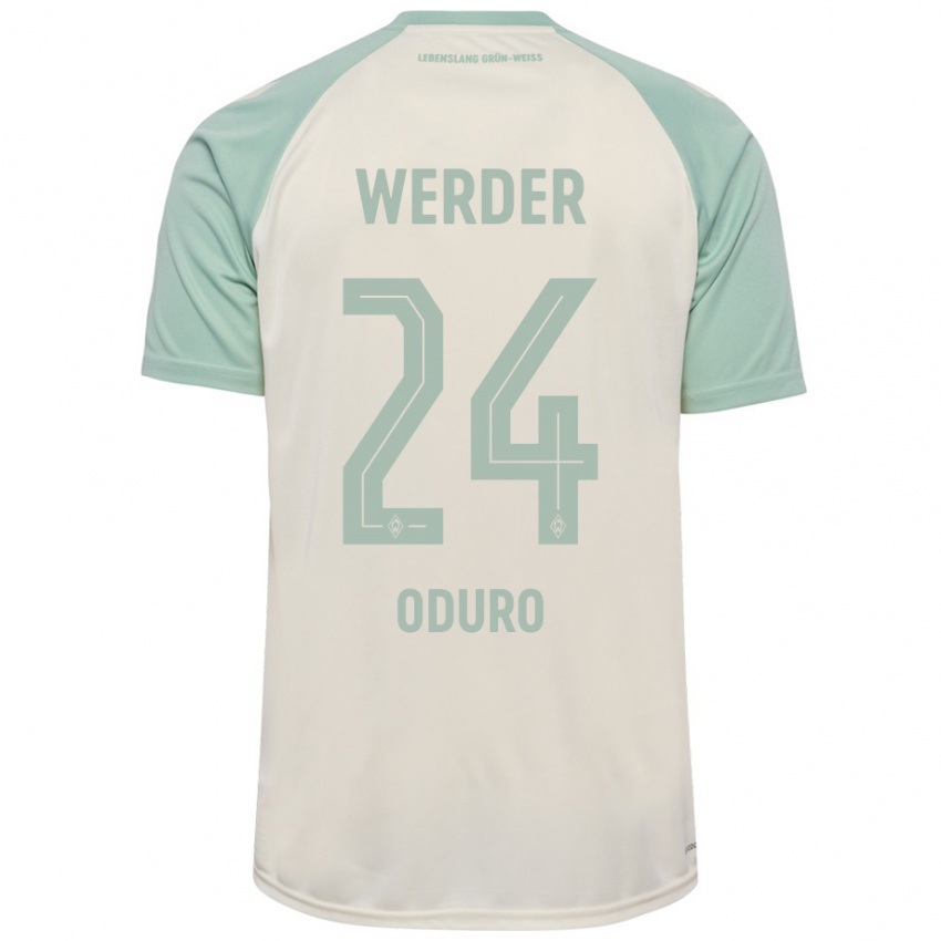 Barn Ricardo Oduro #24 Off-White Lysegrønn Bortetrøye Drakt Trøye 2024/25 Skjorter T-Skjorte