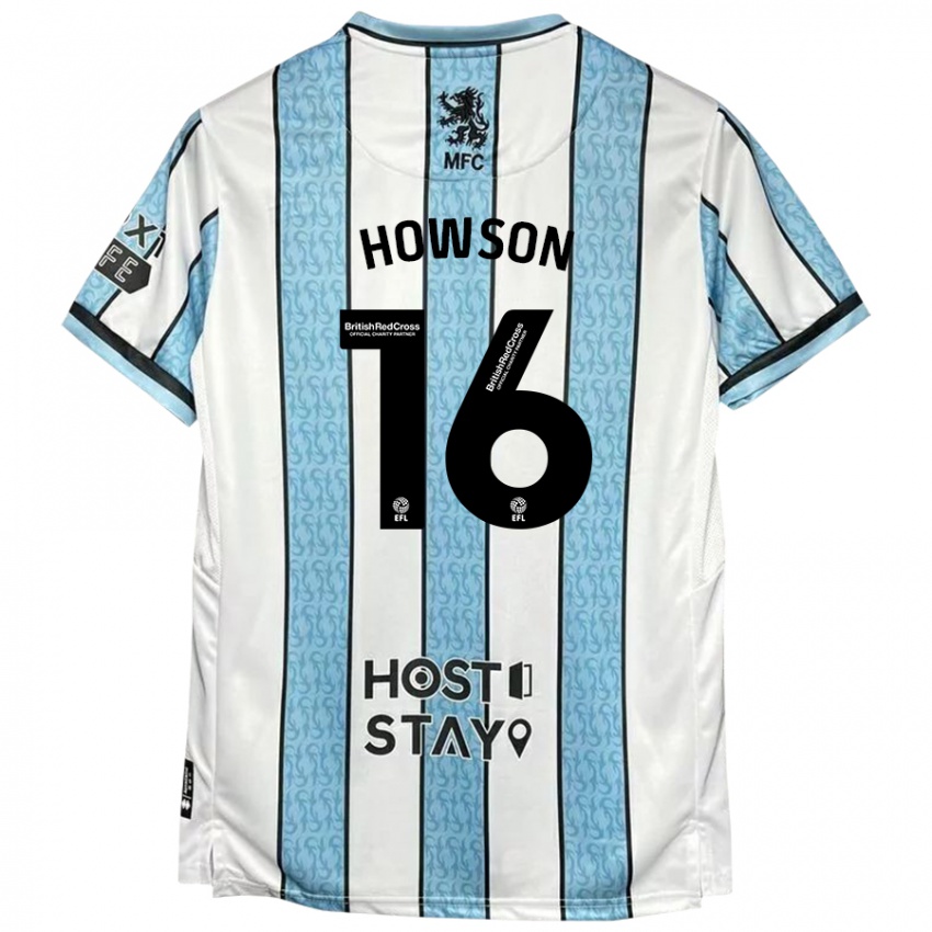 Barn Jonathan Howson #16 Hvit Blå Bortetrøye Drakt Trøye 2024/25 Skjorter T-Skjorte