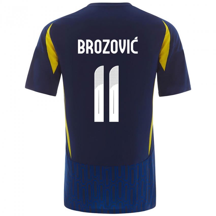 Barn Marcelo Brozovic #11 Blå Gul Bortetrøye Drakt Trøye 2024/25 Skjorter T-Skjorte