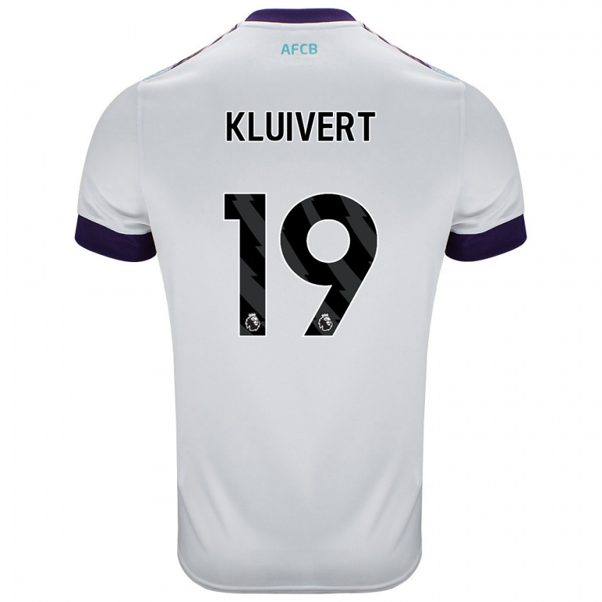 Barn Justin Kluivert #19 Hvit Grønn Lilla Bortetrøye Drakt Trøye 2024/25 Skjorter T-Skjorte