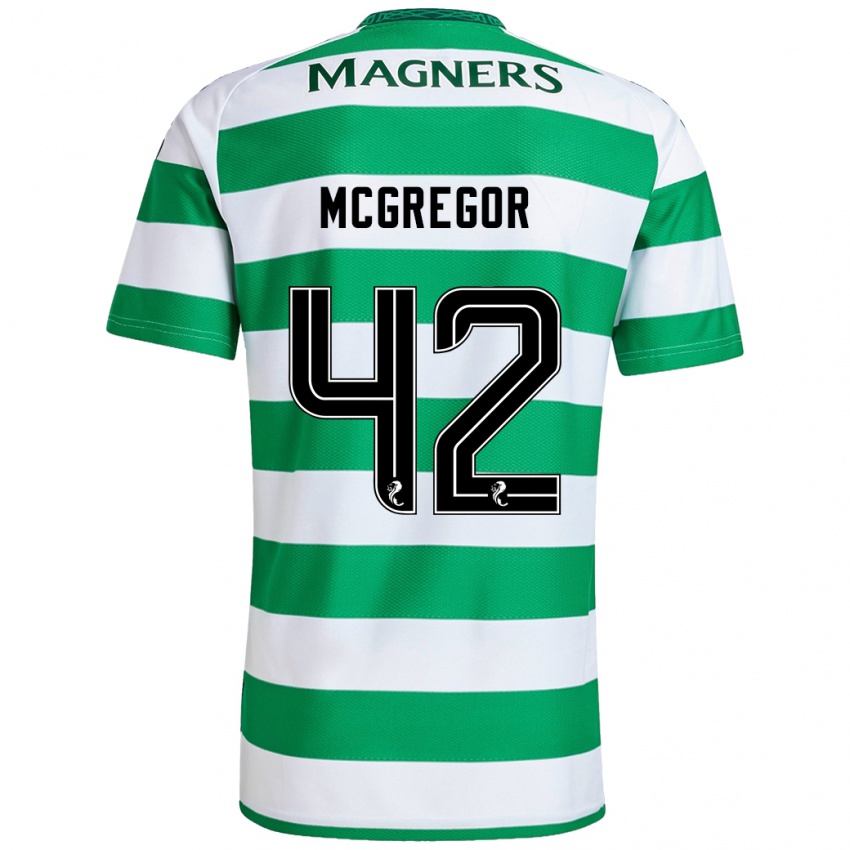 Mann Callum Mcgregor #42 Grønn Hvit Hjemmetrøye Drakt Trøye 2024/25 Skjorter T-Skjorte