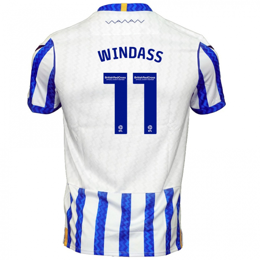 Mann Josh Windass #11 Blå Hvit Hjemmetrøye Drakt Trøye 2024/25 Skjorter T-Skjorte