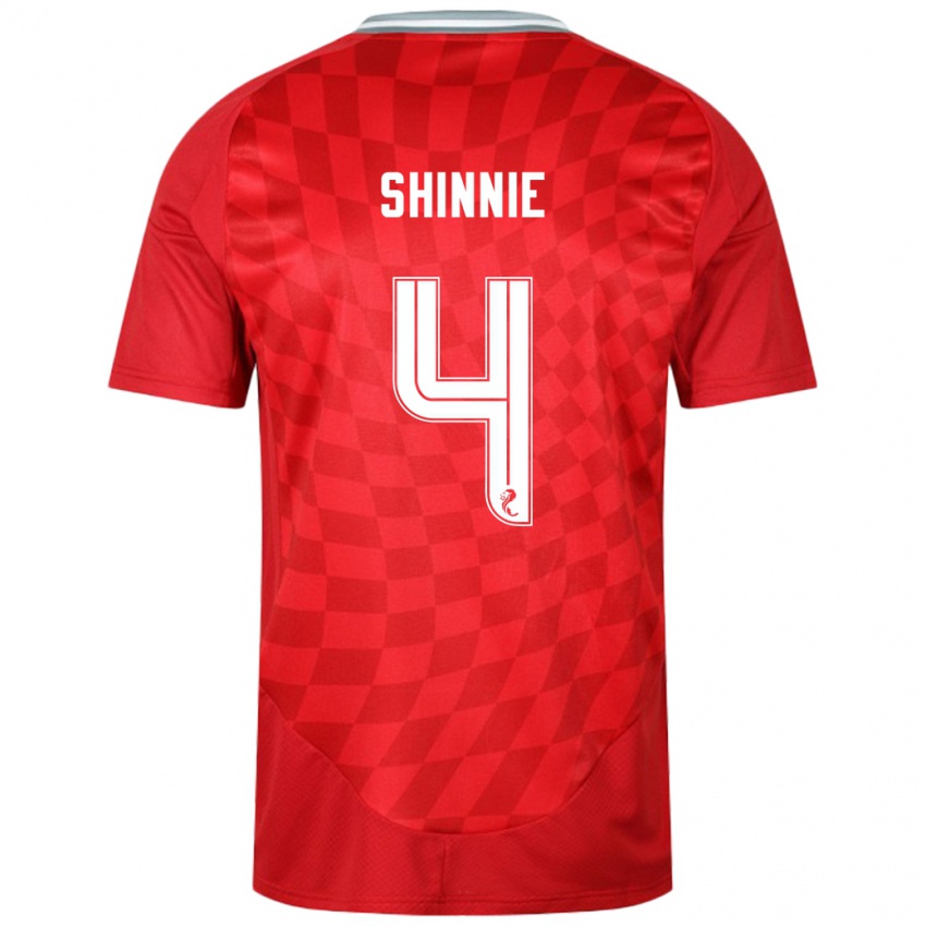 Mann Graeme Shinnie #4 Rød Hjemmetrøye Drakt Trøye 2024/25 Skjorter T-Skjorte