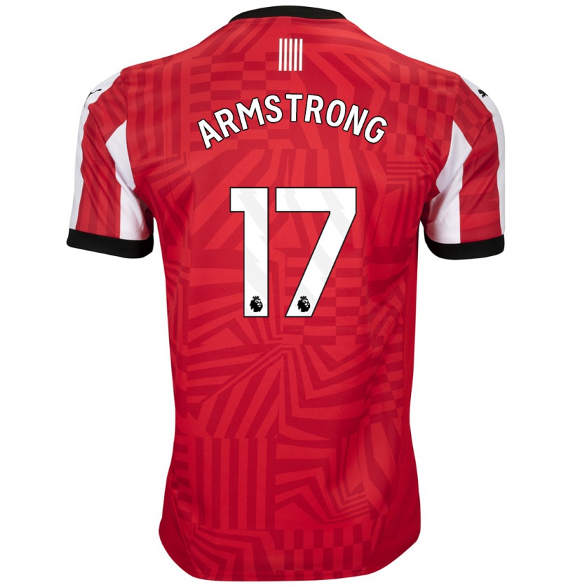 Mann Stuart Armstrong #17 Rød Hvit Hjemmetrøye Drakt Trøye 2024/25 Skjorter T-Skjorte