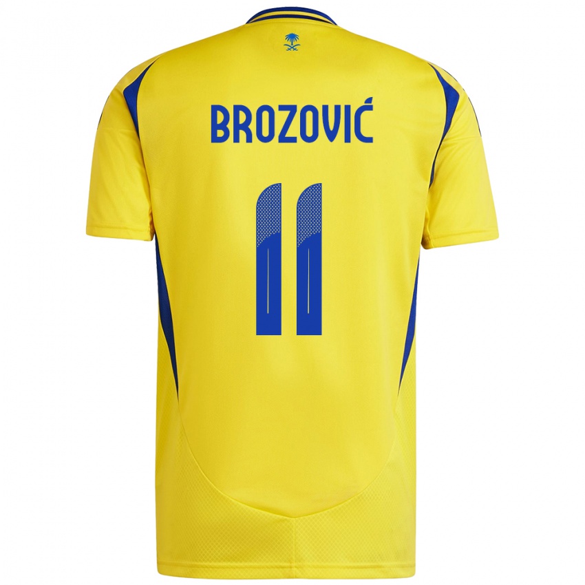 Mann Marcelo Brozovic #11 Gul Blå Hjemmetrøye Drakt Trøye 2024/25 Skjorter T-Skjorte