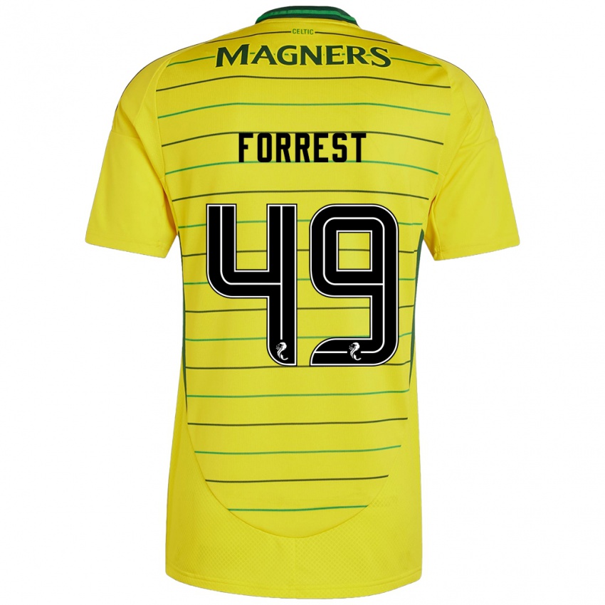 Mann James Forrest #49 Gul Bortetrøye Drakt Trøye 2024/25 Skjorter T-Skjorte