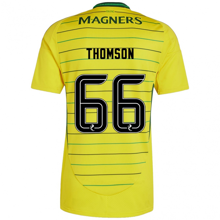 Mann Corey Thomson #66 Gul Bortetrøye Drakt Trøye 2024/25 Skjorter T-Skjorte