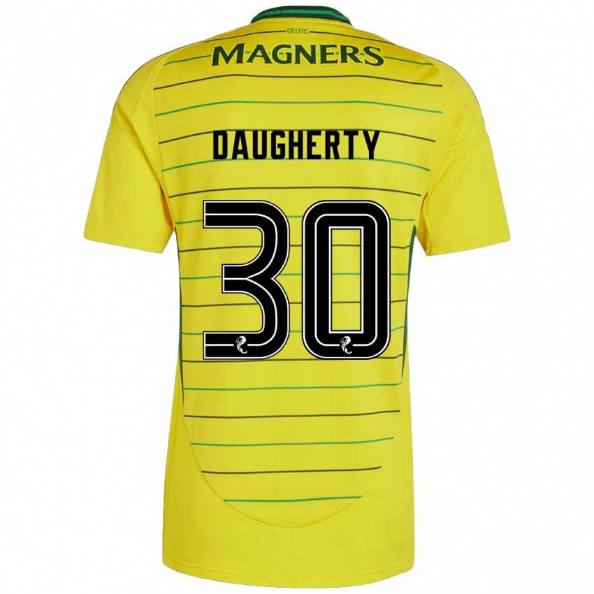 Mann Kelsey Daugherty #30 Gul Bortetrøye Drakt Trøye 2024/25 Skjorter T-Skjorte