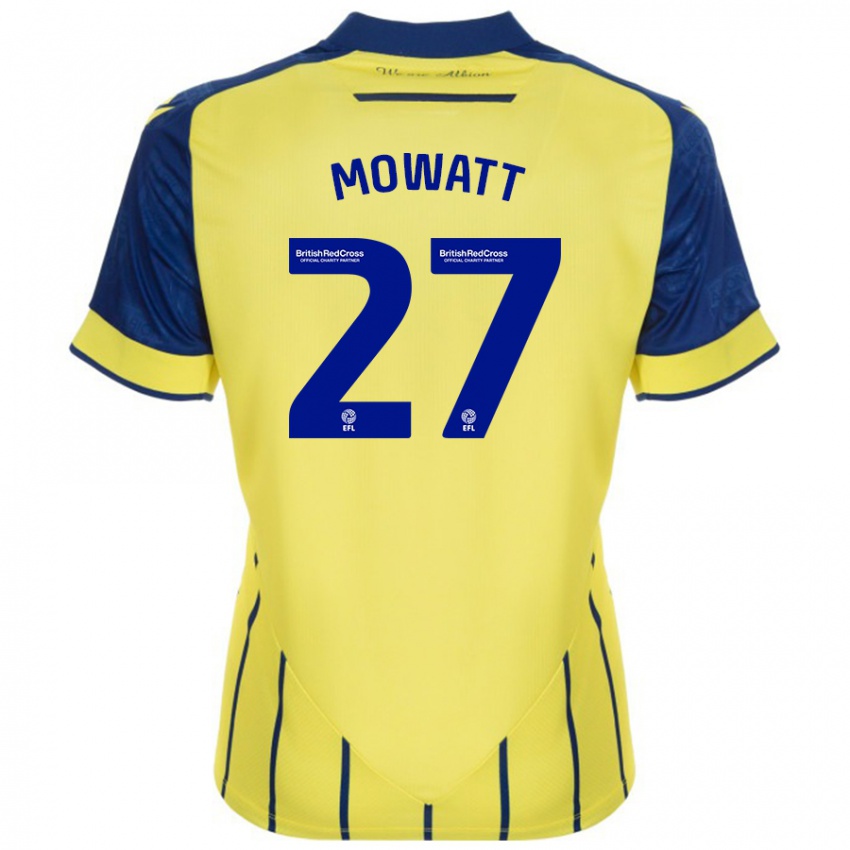 Mann Alex Mowatt #27 Gul Blå Bortetrøye Drakt Trøye 2024/25 Skjorter T-Skjorte