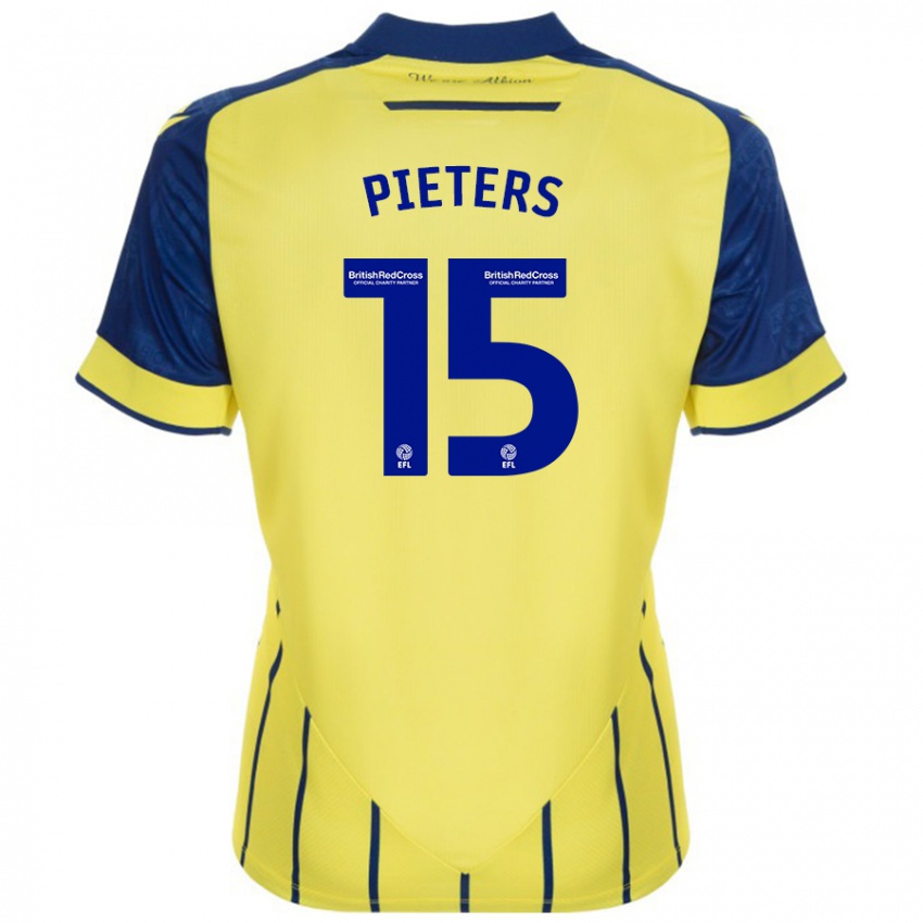 Mann Erik Pieters #15 Gul Blå Bortetrøye Drakt Trøye 2024/25 Skjorter T-Skjorte