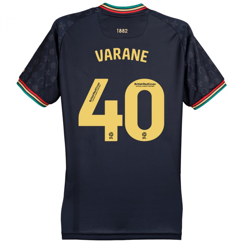 Mann Jonathan Varane #40 Mørk Marineblå Bortetrøye Drakt Trøye 2024/25 Skjorter T-Skjorte