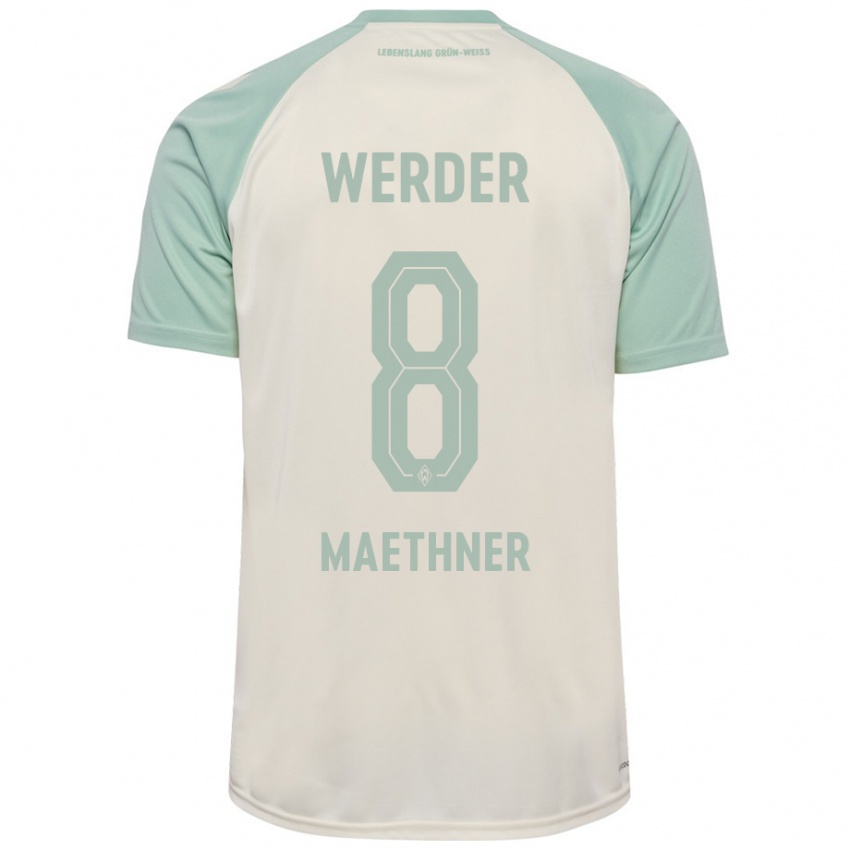 Mann Finn Maethner #8 Off-White Lysegrønn Bortetrøye Drakt Trøye 2024/25 Skjorter T-Skjorte