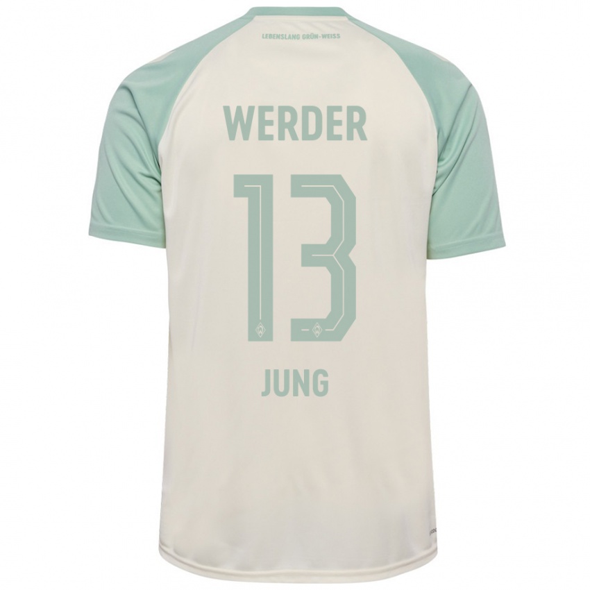 Mann Seong-Hyeon Jung #13 Off-White Lysegrønn Bortetrøye Drakt Trøye 2024/25 Skjorter T-Skjorte